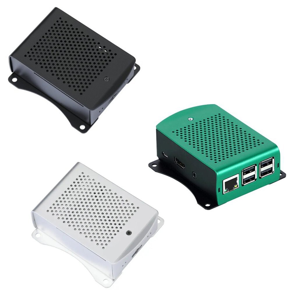For Raspberry Pi 3 Model B+ Aluminum Case With Fan Metal Enclosure Silver Green Black Case RPI 3 Box For Raspberry Pi: Default Title