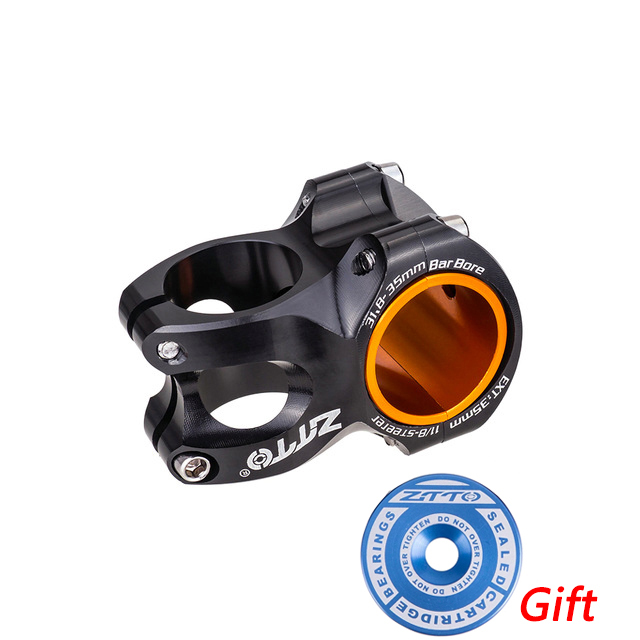 ZTTO Mountain Bike 50mm Stem CNC 35mm 31.8mm Handlebar Bicycle ultralight 0 ° Rise DH AM Stem Enduro 28.6mm bike steering wheel: 35mm black