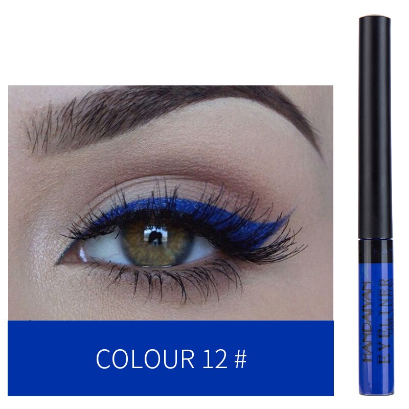 Bunte Neon- Grün Weiß matt Flüssigen Eyeliner Bleistift Wasserdicht machen-hoch Flüssigkeit Auge Liner Blau Gelb Augen Kosmetik Stift TSLM1: 12