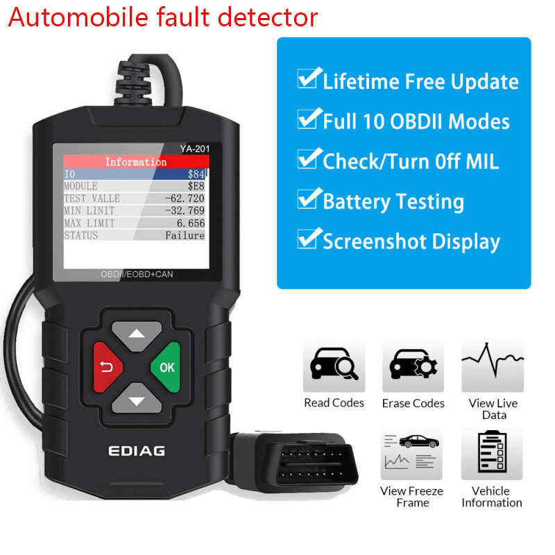 LCD Display Automobile Fault Detector Automotive Scanner Multi-language Car Diagnostic Tool Battery Monitor Auto Repair Tools