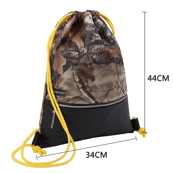 TINYAT Drawstring Pocket Bag Sports Waterproof Backpack black sport backpack for men women Lightweight 0.15kg: Camouflage