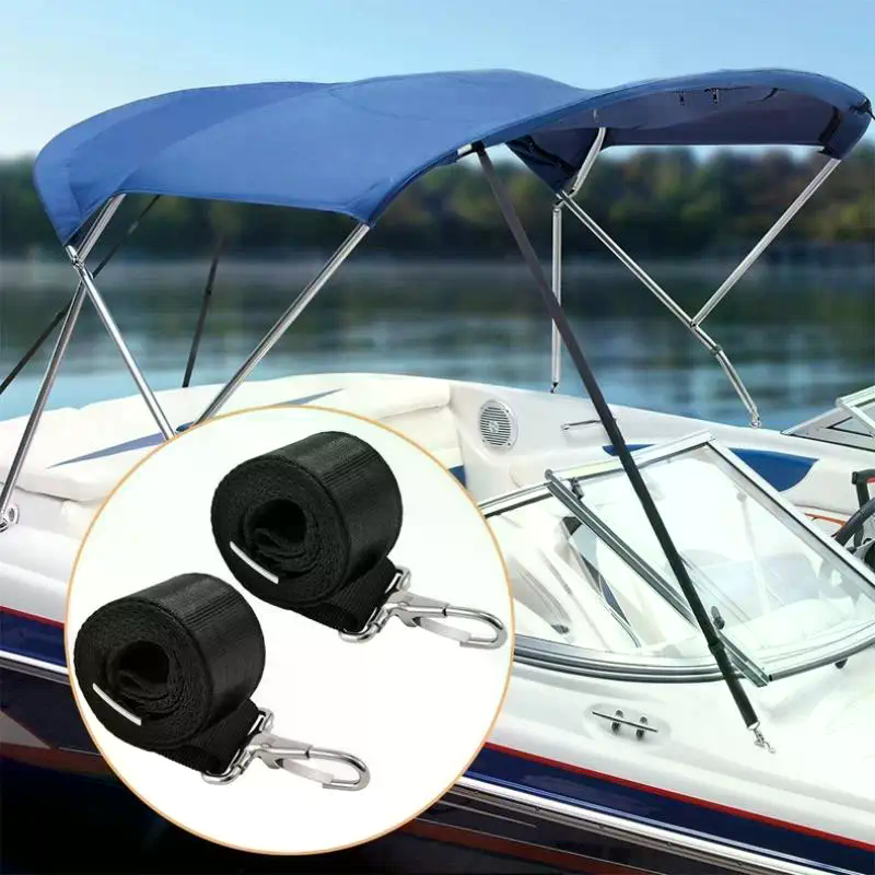 Weatherproof Adjustable Marine Webbing Straps Boat Top Awning Securing Straps with Loop for Boat Camping