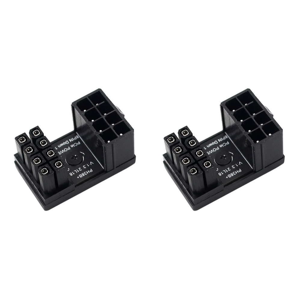 Turn Connector 8 Pin Power Adapter Board 6 Pin GPU Power Board 180 Degree Angle for Desktops Graphics Card: Rose Gold