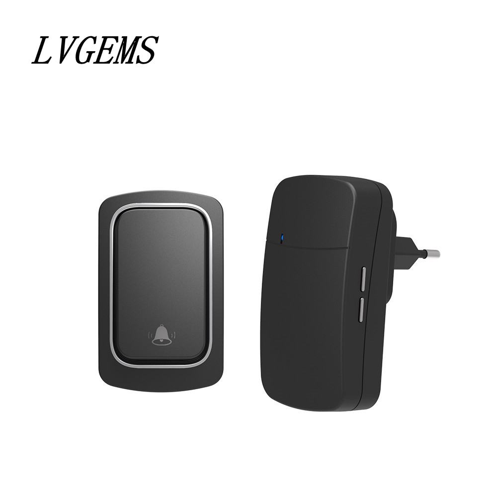 Sino de porta sem fio, com conector eua, ue, reino unido, à prova d&#39;água, sem fio, 150m de distância, 32 músicas, para porta de boas vindas: 1Button 1Receiver B / UK