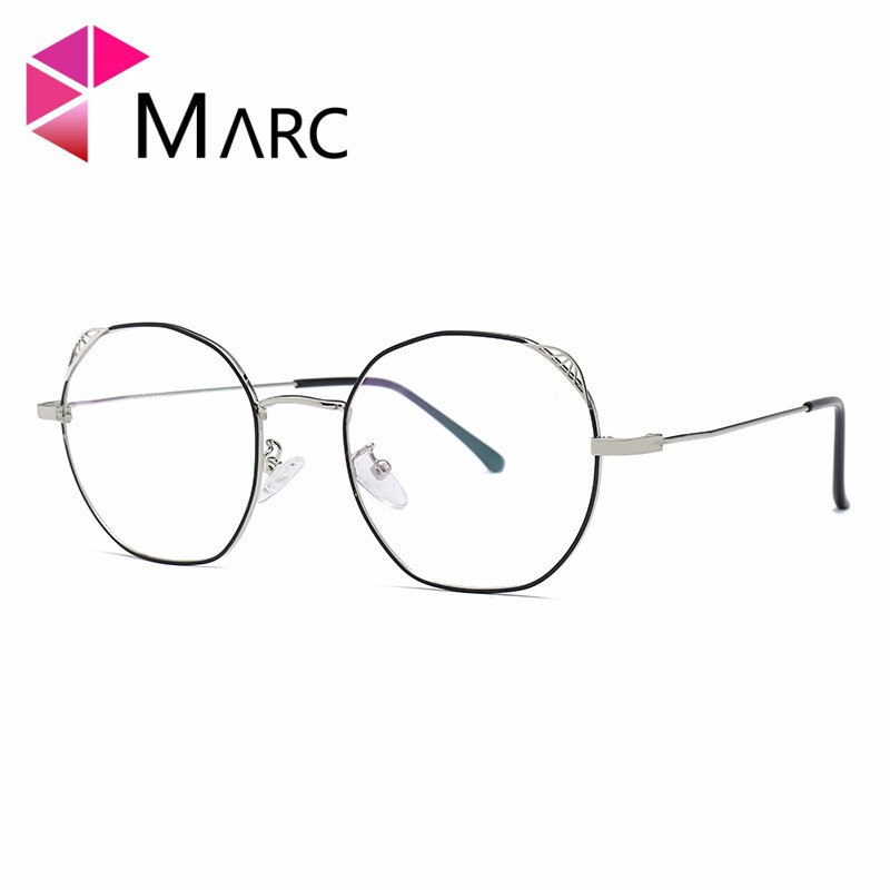 Marc dames leesbrillen optisch zwart klassieke effen glazen bril bloemen helder montuur 20-18025