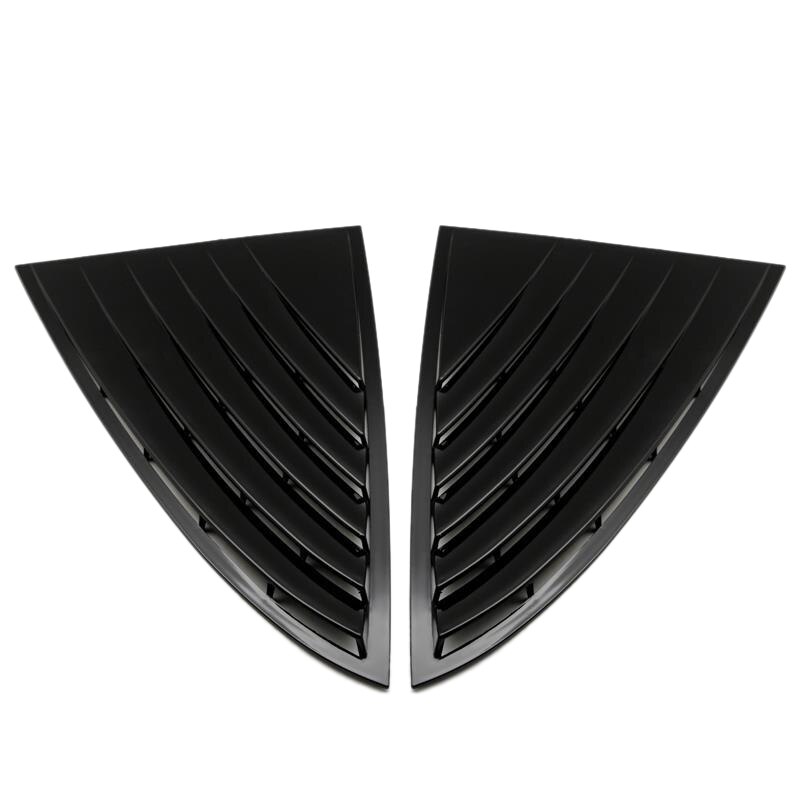 Rear Window Triangular Shutter Deflector Window Stickers for Tesla Model 3: Glossy Black