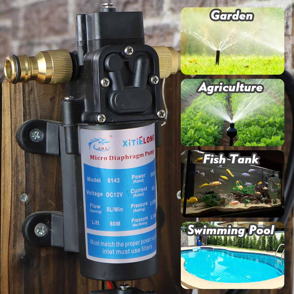 45w 60w 80w 100w självsugande pump 110-240v strömförsörjningssats 16mm mässingskoppling vattentryck membranpump bevattning bevattning