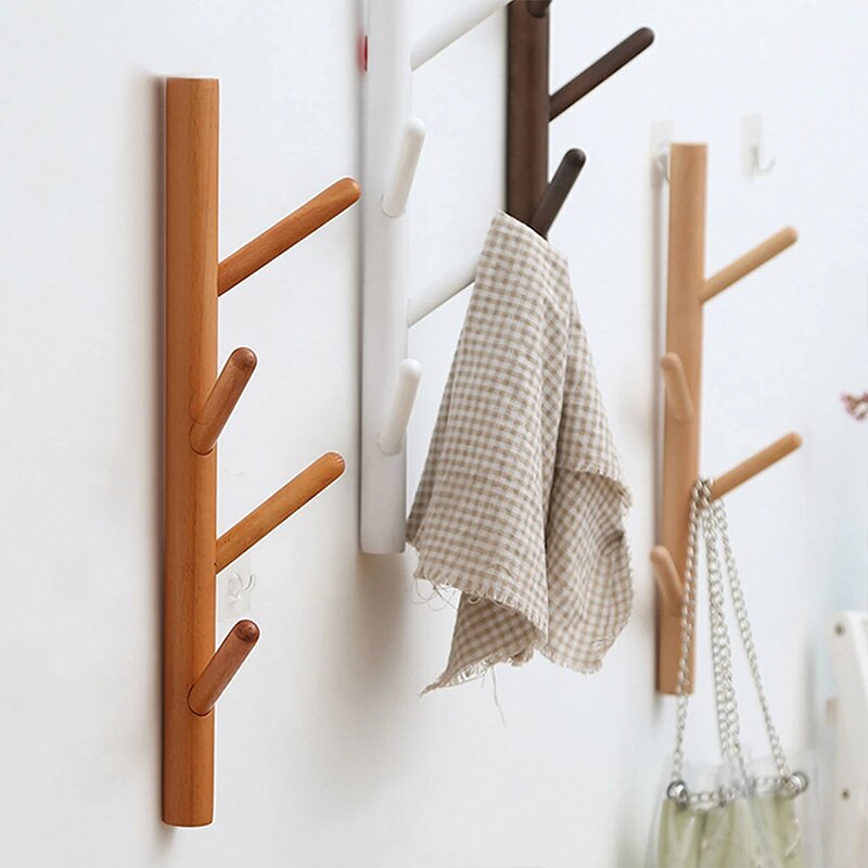 Handcraft Tree Branch Coat Hanger Wood Coat Rack Wall Hanging Hanger Clothes Storage Hat Rack