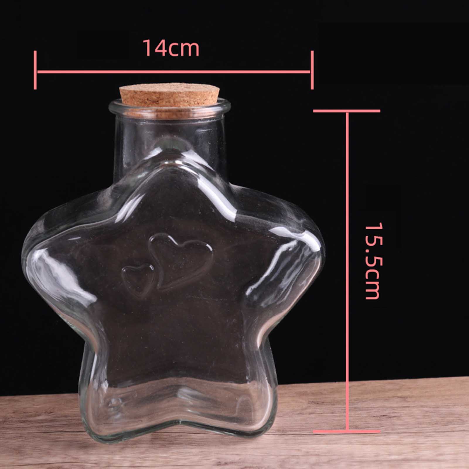 Botellas de vidrio en forma de estrella, adorno de deseos, manualidades, tarros de , de boda de Navidad, botella de almacenamiento transparente, decoraciones navideñas: Gris oscuro