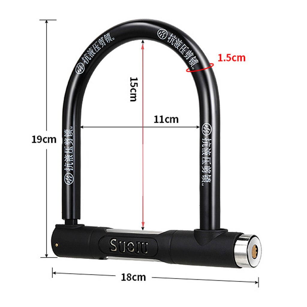 Fietsslot Shear En Slagvastheid Beveiliging Fietsslot Met Twee Sleutels Veiligheid Anti-Diefstal Accessoires