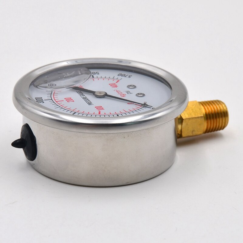1/4 NPT Automotive Oil Pressure Gauge Instrument Hydraulic Meter 0-5700 PSI Gauge