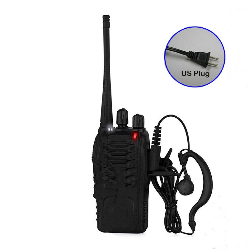 Baofeng bf -888s walkie-talkie 2 stk radiostation transceiver tovejs 400-470 mhz 16ch dc 5v 1000ma bærbar radio: Os stik