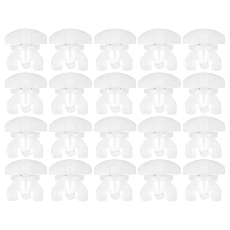 20/40 stuks gordijnrails stoppers witte plastic glijdende zweefvliegtuigen voor gordijnrails: WHITE