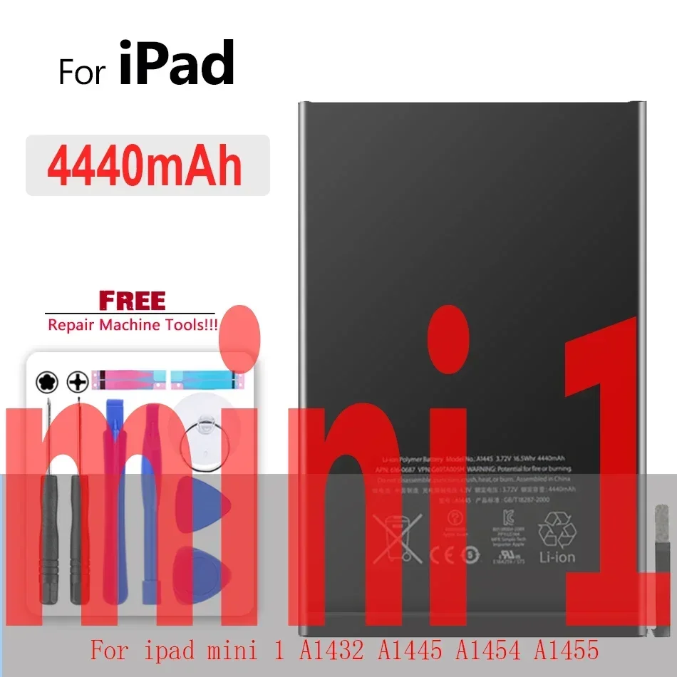 Tablet-Akku für iPad 5 Air 1 A1474 A1475 A1893 für iPad 6 Air 2 A1566 A1567 Mini 1 2 3 4 5 Pro 9,7 10,5 12,9 2. 3. Batterie: Grau