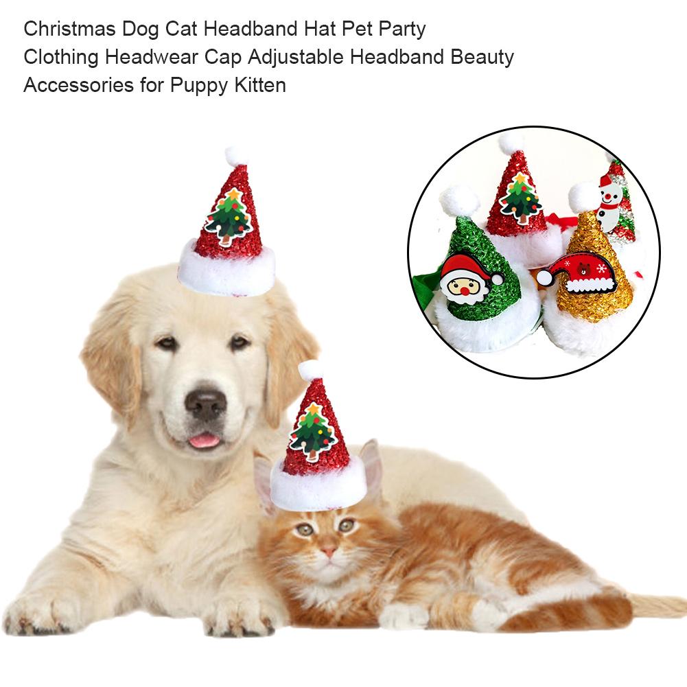 Kerst Hond Kat Hoofdband Hoed Pet Costume Party Kleding Hoofddeksels Cap Verstelbare Decoratie Accessoires voor Puppy Kitten