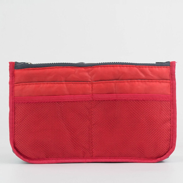 MOGULVXING Inserto Dell'organizzatore del Sacchetto Cosmetico di Trucco Delle Donne di Nylon di Viaggio Tote Della Borsa Della Borsa Grande fodera Della Signora sacchetto di Tote di Stoccaggio Borse: Red