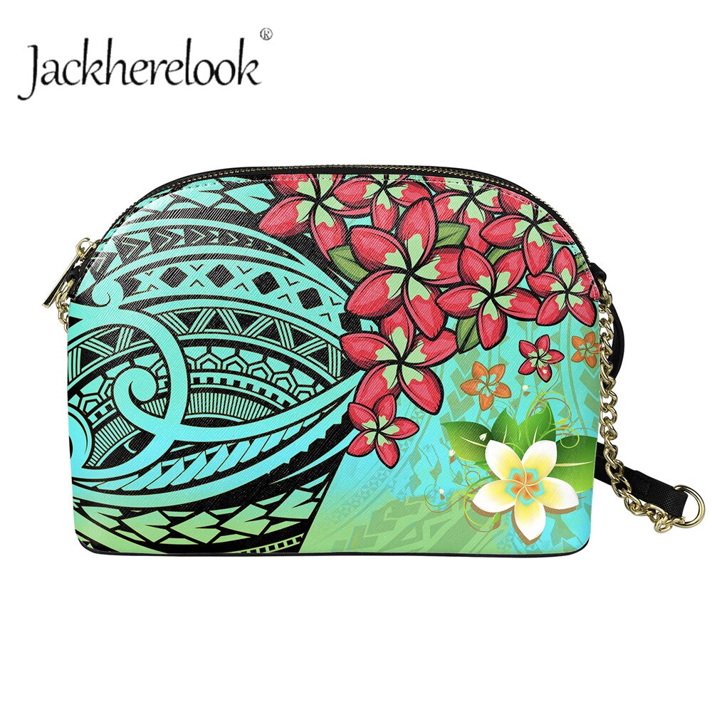 Jackherelook enthic tribe-patroon dames messengertas met grote capaciteit, plumeriaprint, mini casual schoudertas met ketting, bolsa: Hqcb 213 d 49