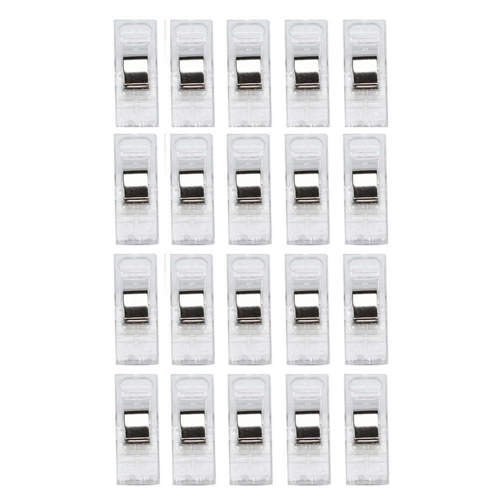 20 piezas pinzas de plástico mezcladas para DIY Patchwork acolchados artesanales de tela cosido broches de punto Home Office Supply1.149 #20: Clear 