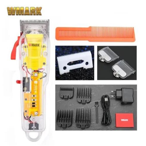Vip wmark NG-108 recarregável máquina de corte cabelo clippers trimmer capa transparente branco ou vermelho base 7300rpm: NG-108A
