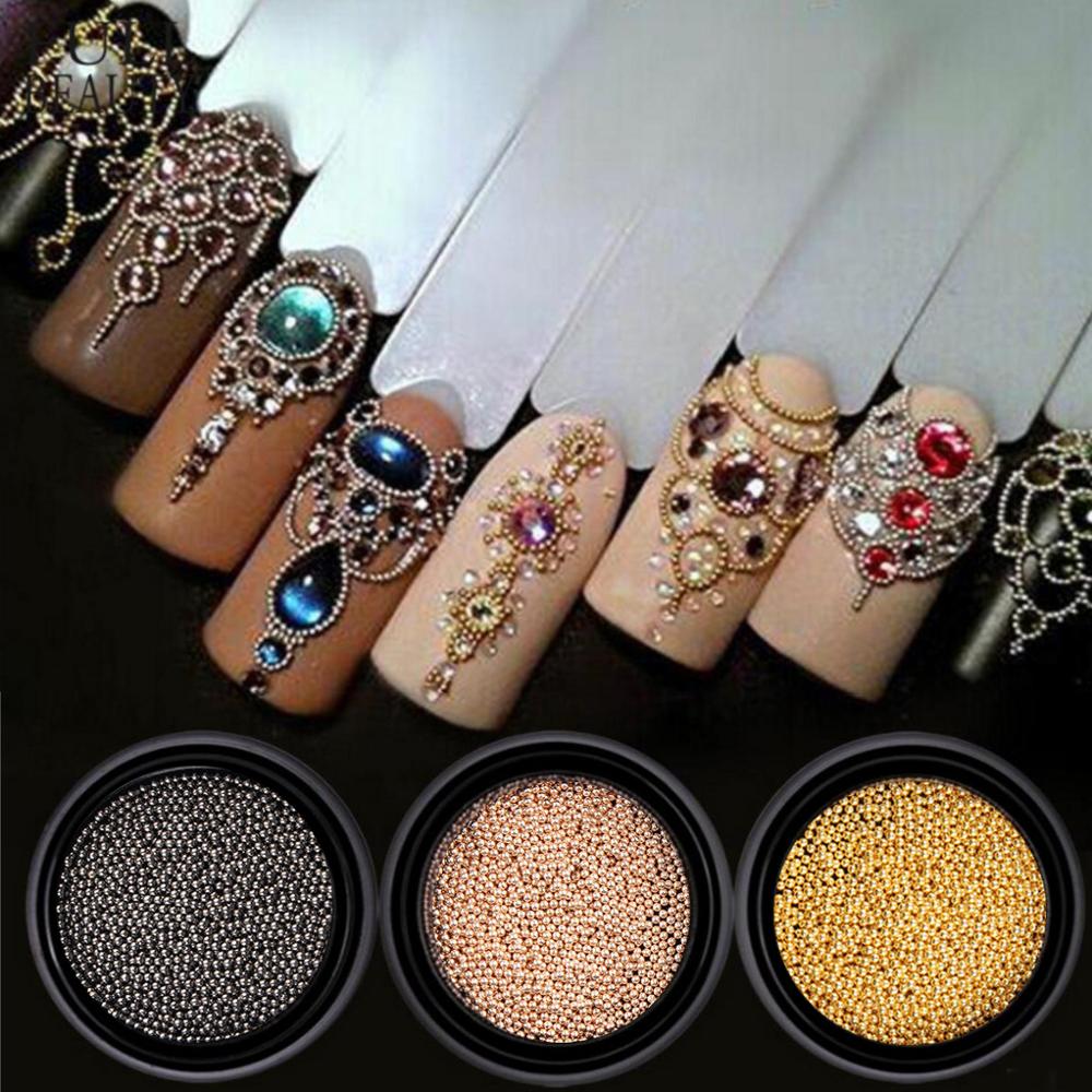 1Box Steel Balls Mini Metal Beads 6 Size s 1 Box Steel ball bead, 3D metal micro beads / no hole beads/ ball beads/ nail JK7676