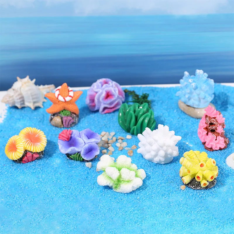 Simulated Coral Aquarium Fish Tank Farming Small Ornaments Decoration Eight Melon Fish DIY Ornaments крышка для аквариума