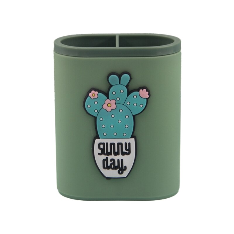 Large Capacity Study Desk Pencil Organizer Holder Makeup Tools Organizer Holder Remote Caddy Holder for Home Office Desk: Cactus