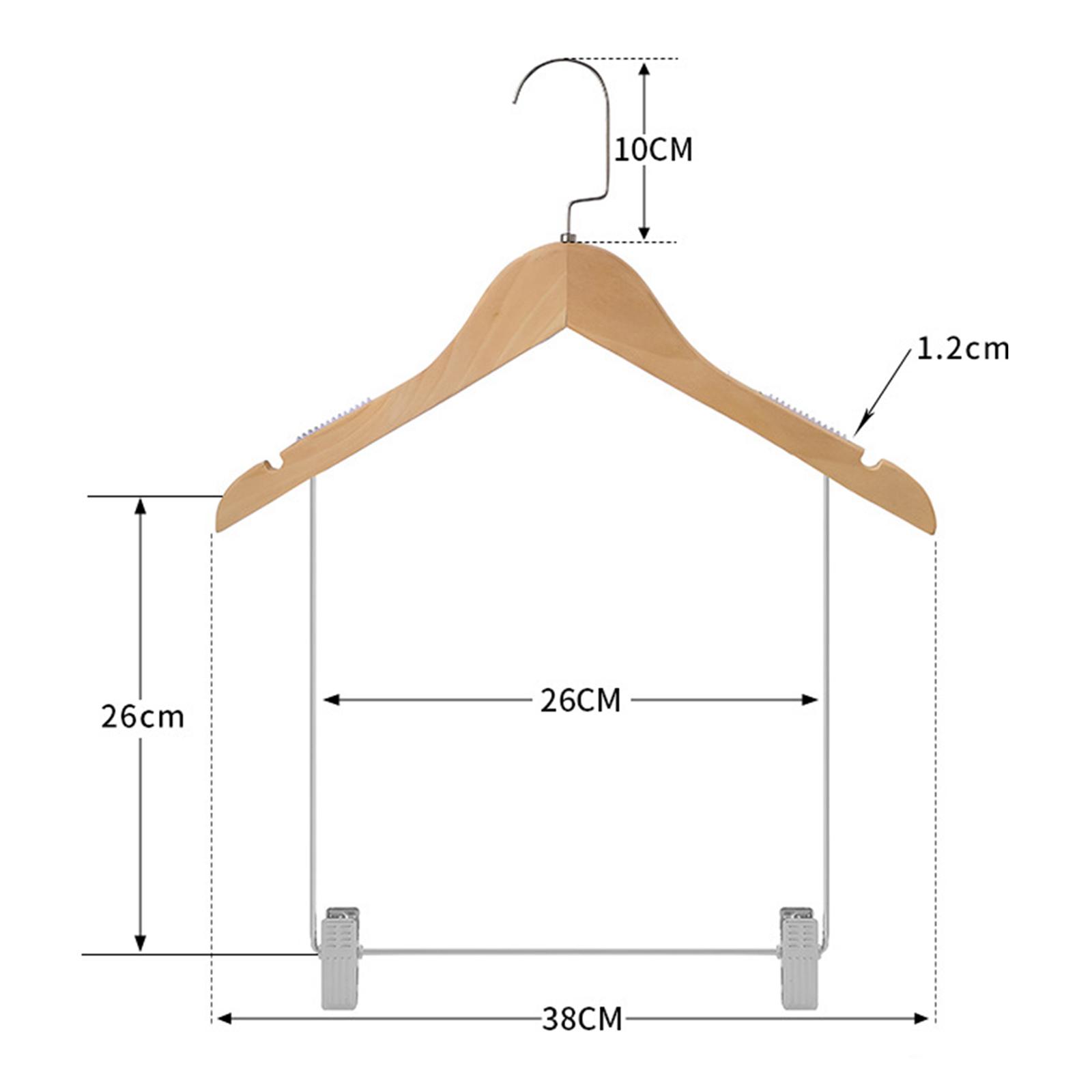 Cintres en Bois Trempé avec Clips Réglables pour Robe et Jupe, Résistants à 360