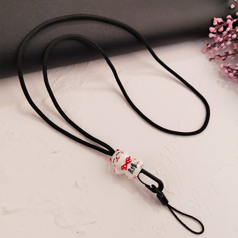 Phone Wrist Straps Lucky Cat Lanyard Strap Mobile Phone Straps Wrist Rope Hanging Neck Rope With Key chain Anti-lost Lanyard: 01