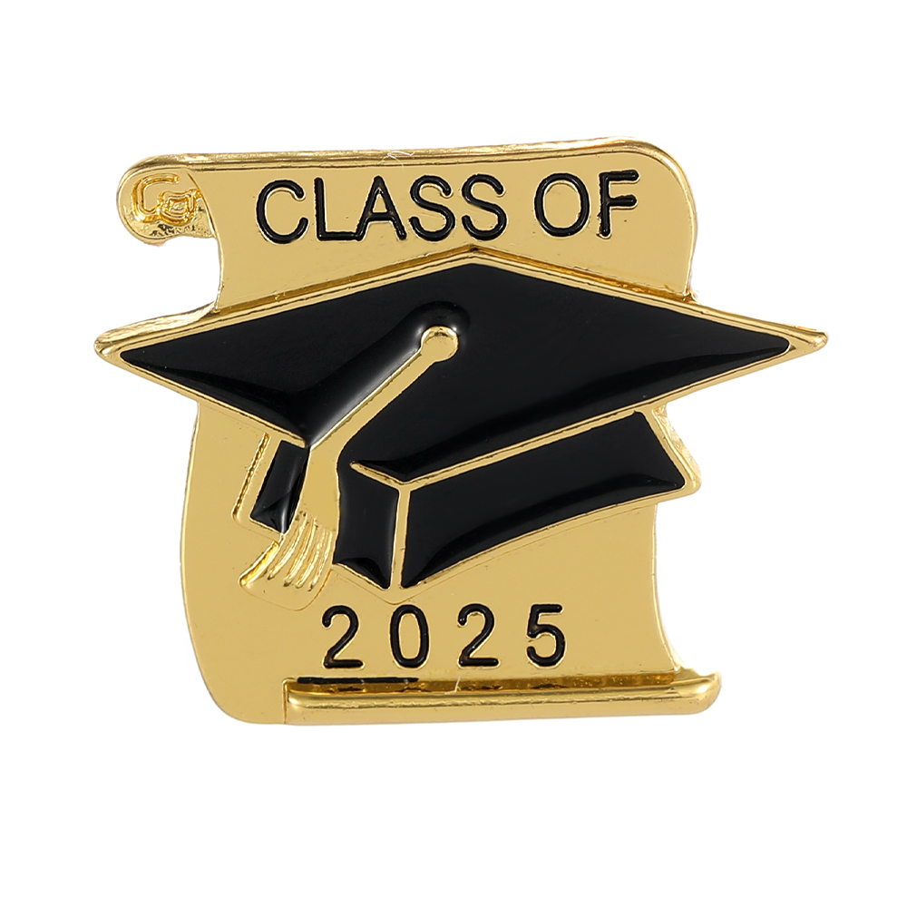 2025 Graduation Seizoen Emaille Broches Doctoraal Hoed Diploma Klasse Van 25 Pins Voor Student: Goud-kleur
