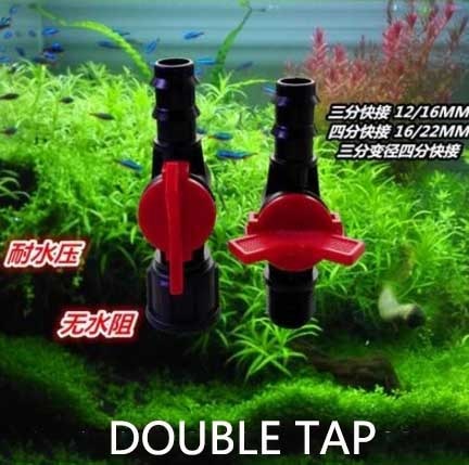 Doe-het-zelf aquarium dubbele kraan met snelkoppeling filterontgrendelingskoppeling llave doble 12/16mm( m ) 16/22mm( l)