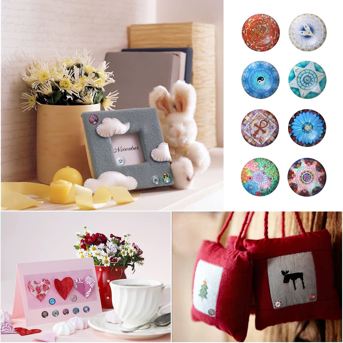 Gemengde Mozaïek Tegels Pakket Clear Hart Liefde Steen Glas Half Cabochons Ronde Ambachten Glas Mozaïek Marbless Voor Sieraden Maken