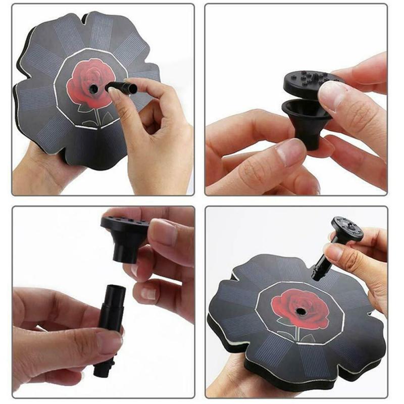 1Pcs Zonne-energie Drijvende Pomp Water Zonne-fontein Vogelbad Thuis Zwembad Tuin Rose Pic. Tuin Accessoires