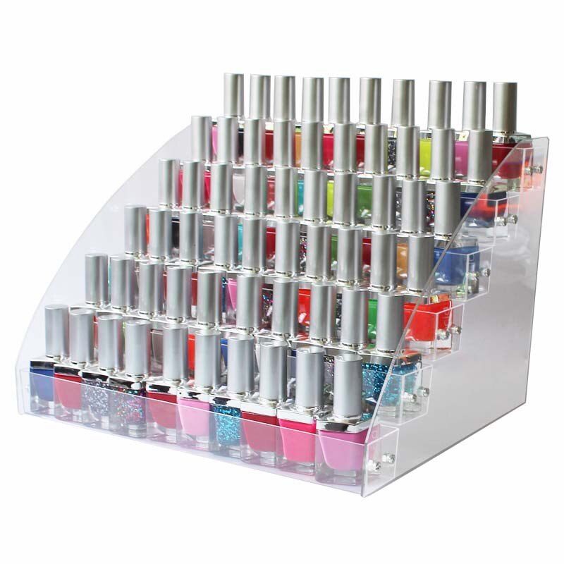 Household Storage Clear Multi Layers Nail Polish Rack Display Makeup Storage Organizer Shelf Cosmetic Makeup Organizer: 6 layers