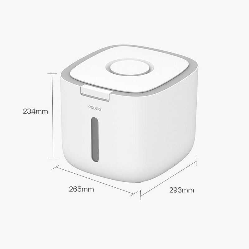 Ecoco 10Kg Keuken Nano Emmer Insect-Proof Vochtbestendige Verzegelde Rijst Emmer Graan Pet Voedsel Opslag Container rijst Doos