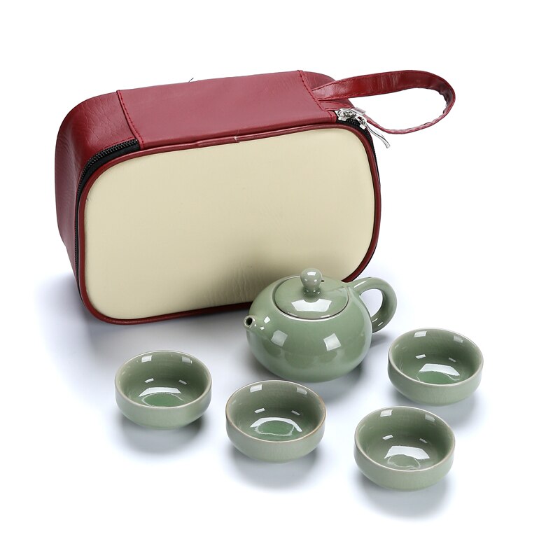 Chinesische Kung Fu Tee-Set Keramik Tragbare Teekanne Set Im Freien Reise Gaiwan Tee Tassen Tee Zeremonie Teetasse Trink Fine: H