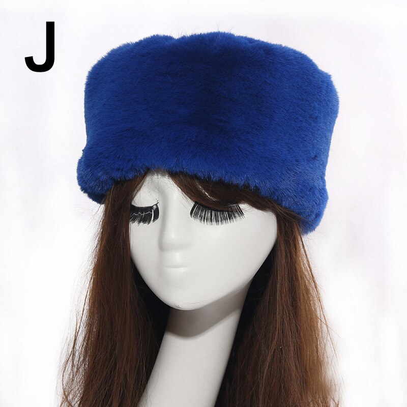 Vrouwen Hoeden Lady Russische Dikke Pluizige Imitatie Vossenbont Hoed Hoofdband Winter Earwarmer Ski Hoed Vrouwelijke Hoeden Voor Herfst Winter: J