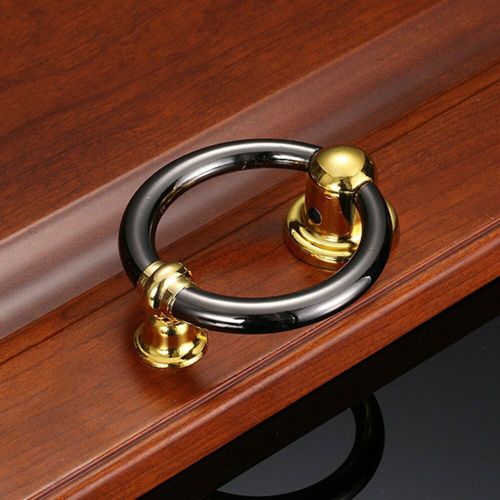 Zinc Alloy Ring Doo Knocker European Minimalist Door Security Green Bronze/Black Door Knocking Furniture Handle Hardware