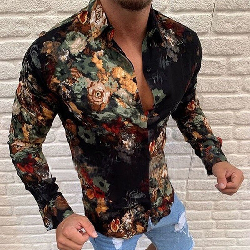Europæisk amerikansk mænds skjorter stil herretøj afslappet trend slank skjorte mænd plus størrelse camisas para hombre
