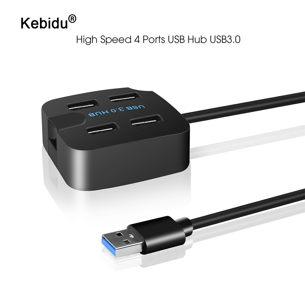 Kebidu 4 Poorten Usb Hub 3.0 High Speed 5Gbps Usb Splitter Adapter Voor Desktop Laptop Met Telefoon Houder Voor telefoon Tablet Pc Laptop