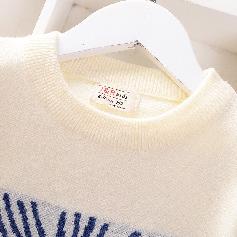 Teen Boys Sweaters Big Kids Long Sleeve Pullover Cotton Winter Fall Knitted Wear Outfit Children's Clothes
