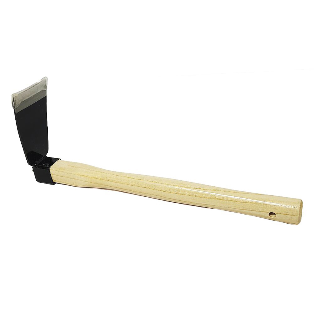 Garden Rake Cultivator with Wooden Handle Dual-purpose Hoe Mini Hoe and Cultivator for Digging Weeding Gardening and Cultivating: Ivory