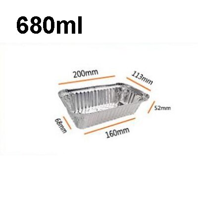 20 pezzi di vaschette antigoccia, griglia in alluminio usa e getta per griglia per grasso: 680ml / 20Pcs box with cover