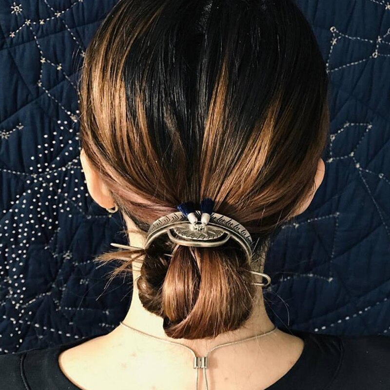 Original bohême cheveux bâton alliage glands chignon support Vintage épingles à cheveux charmant chignon Cage Femme Bijoux