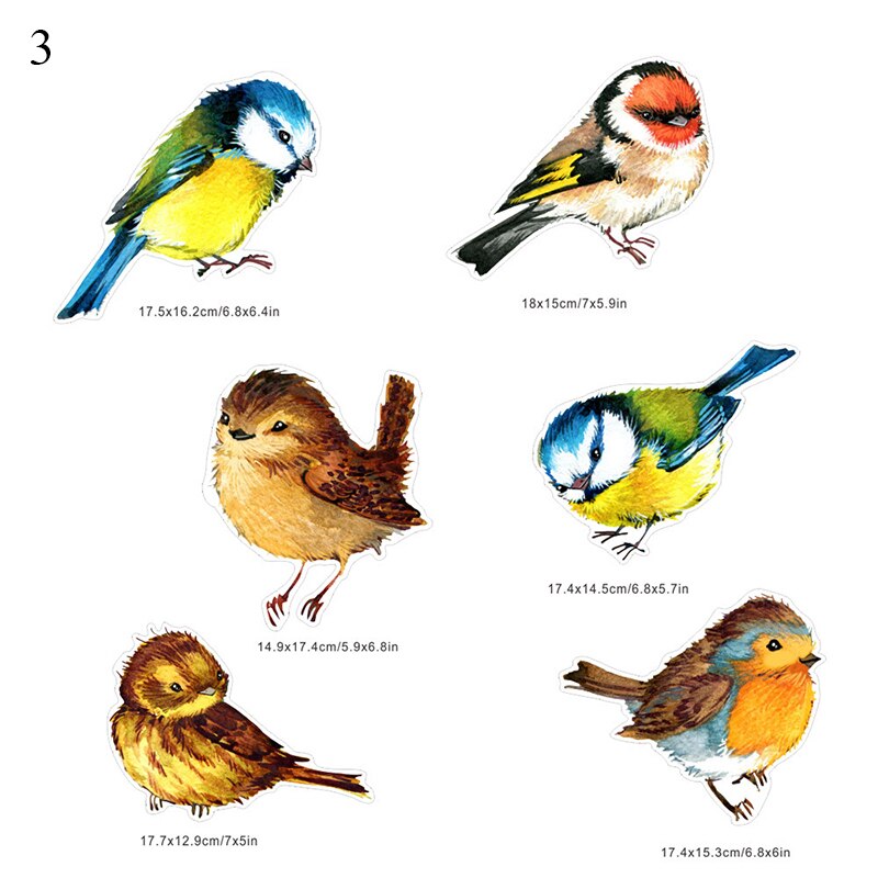 6/8pcs Hummingbird Sticker Glass Decal Electrostatic Glass Film Anti-Collision Window Cling Non Adhesive Window Decor Decals: 3