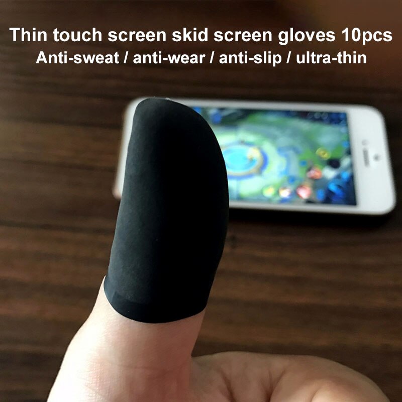 Nieuw 10 Stuks Mobiele Vinger Mouw Touchscreen Game Controller Transpiratie Handschoenen Voor Telefoon Gaming