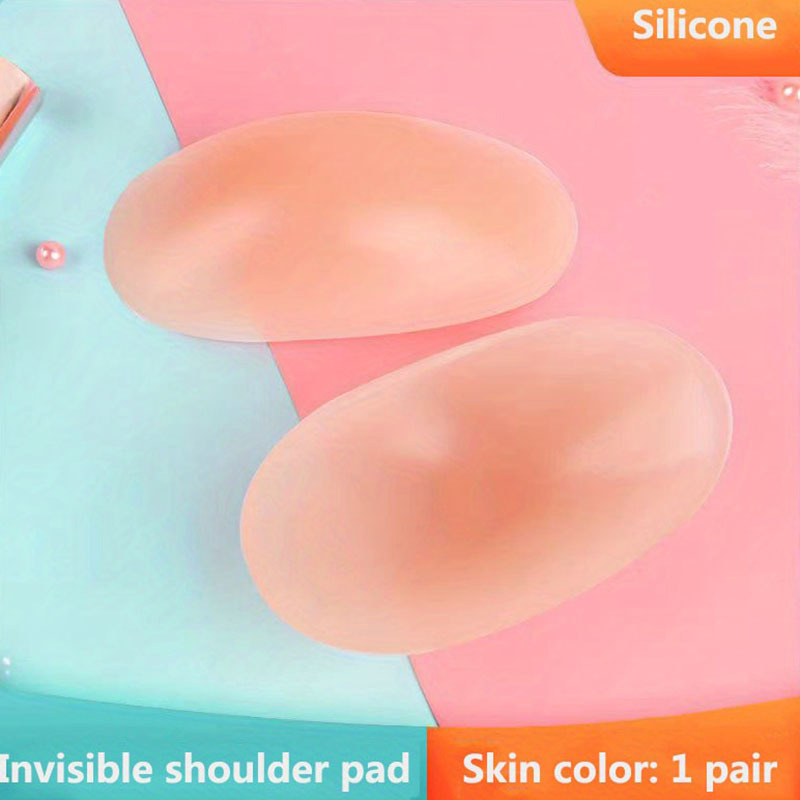 1 paar onzichtbare afneembare ademende siliconen schoudervulling voor dames schouderversterker herbruikbare zelfklevende kleding: Navajo wit