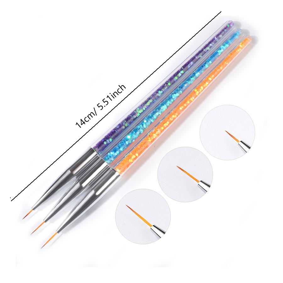 Pinceles para decoración de uñas, diseños de puntas de uñas, pintura, dibujo, tallado, punteado, delineador de abanico, bolígrafo de esmalte de Gel acrílico, herramientas de manicura: violet