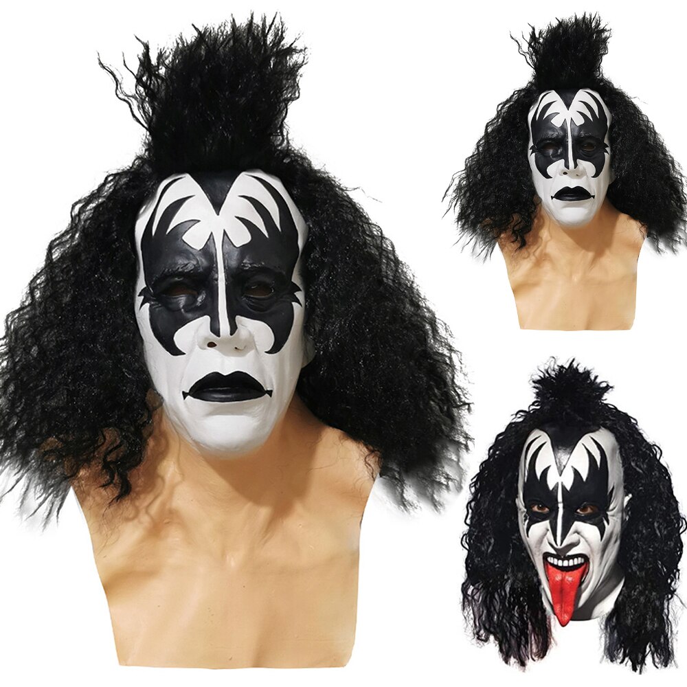 Disfraz-accesorio Simmons Punk máscara Cosplay Vocal máscara de cierre máscara de lengua Hollowen disfraz-Máscaras de utilería