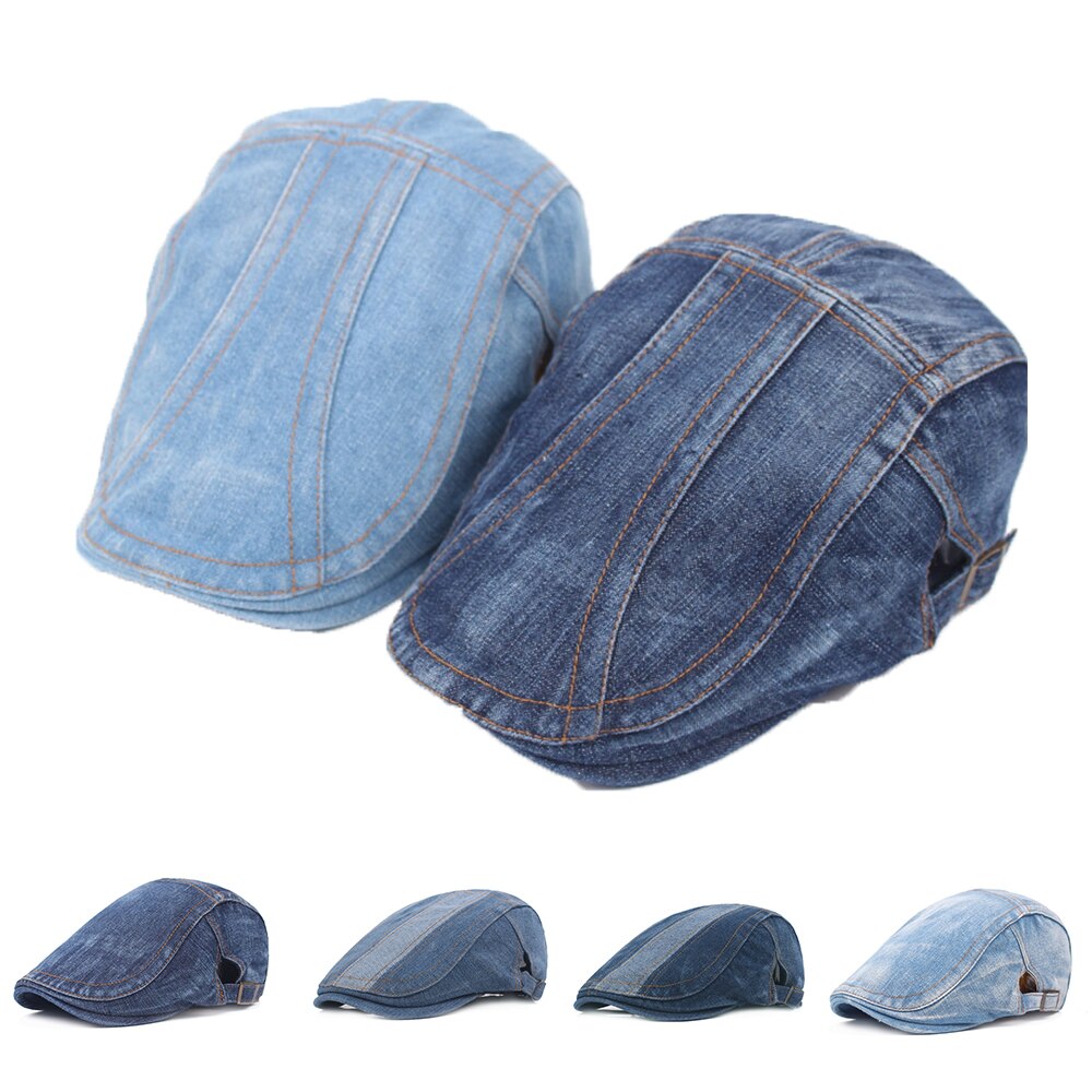Helisopus höst jeans beret hatt för män kvinnor av... – Grandado
