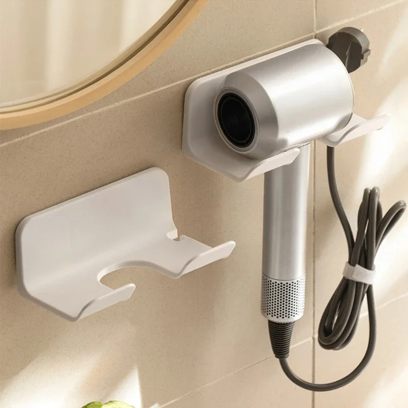 1/2 Stuks Wandmontage Föhn Houder Voor Badkamer Plank Föhn Opbergrek Plastic Föhn Stand badkamer Organizer